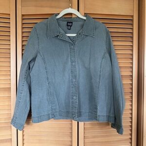 Eileen Fisher Cotton Jacket • Relaxed Utility Style • XL